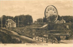 Postcard C-1910 Amusement Ferris Wheel Iowa Waterloo Electric Park IA24-1190