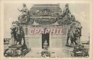 Old Postcard Brussels Tomb of the Unknown Soldier Belgian Congress Lion Column