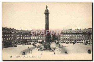 Old Postcard Paris Place Vendome