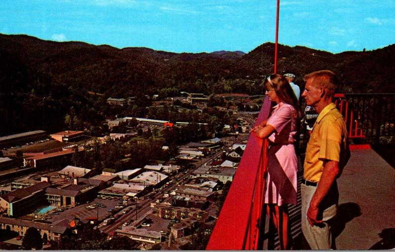 Tennessee Gatlinburg Panoramic View Of Business Section From Top Of Space Needle