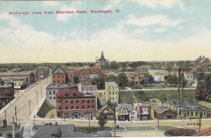 WAUKEGAN, Illinois, 1900-1910s; Bird's-Eye View From Sheridan Road