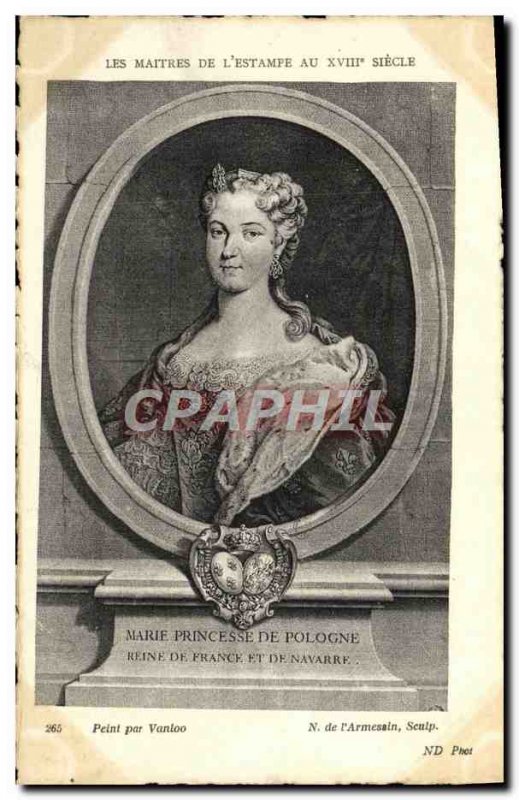 Old Postcard Princess Marie of Poland Queen of France and Navarre