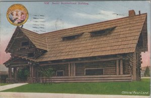 1909 Arctic Brotherhood Building AYPE Seattle Washington log postcard B447