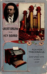 Postcard UT Salt Lake City Great Organ & Key Board Mormon Tabernacle 1916 H11