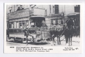 pp2284 - Southampton Tramways Co. Horse Tram No.22, c1890 - Pamlin postcard