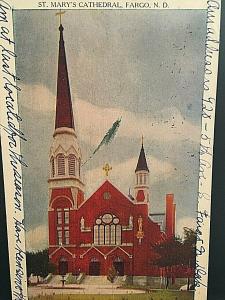 Postcard 1907 View of St. Mary's Cathedral, Fargo, ND         U6