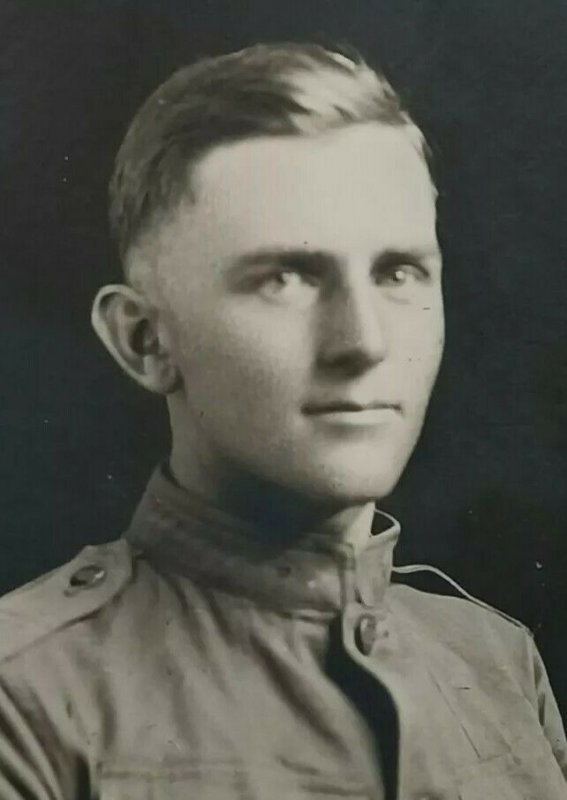 RPPC World War 1 Soldier Posing In Camp Funston Kansas AZO