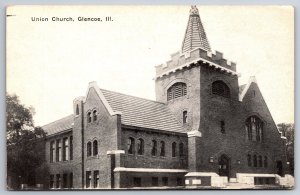 Glencoe Illinois~Union Church~Non-Denominational Protestant w/Pointy Tower c1910