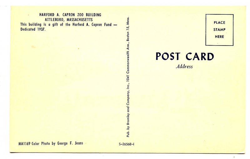 MA - Attleboro. Harford A. Capron Zoo Building