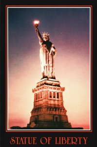 Vintage Postcard Statue of Liberty Frederic Bartholdi Independence Declaration