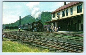 ROCKHILL FURNACE, PA ~ EAST BROAD TOP Railroad Train at Depot c1950s Postcard