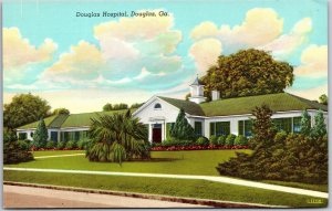 Douglas Georgia GA, Front View of Douglas Hospital Building, Vintage Postcard