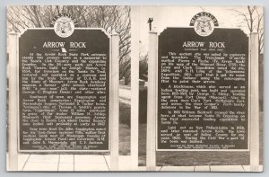 Arrow Rock Missouri Historic Sign Showing Both Sides RPPC c1950 Postcard B43