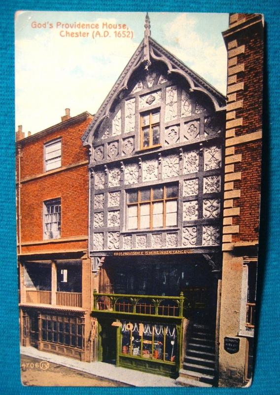 1907-15 God's Providence House Chester Black Plague 1652 Watergate St. Postcard