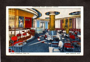 PA Commodore Perry Cocktal Lounge Hotel Lawrence Erie Pennsylvania Postcard