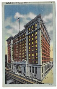 Chicago, Illinois to Wheeling, West Virginia 1947 Post Card, LaSalle St. Station