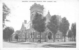 NEW LONDON, WI Wisconsin  EMANUEL LUTHERAN CHURCH  Outagamie Co  1953 Postcard