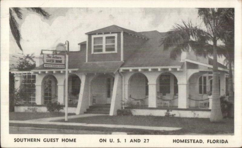 Homestead FL Southern Guest Home Routes 1 & 27 Postcard