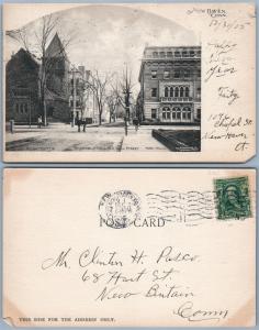 NEW HAVEN CT WALL STREET UNDIVIDED 1905 ANTIQUE POSTCARD