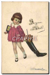 Old Postcard Fun Children Boot sterns Illustrator Bompard