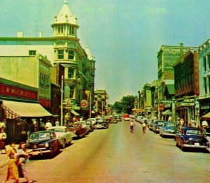 Central Avenue Looking North Street View Connersville IN Chrome Postcard T17