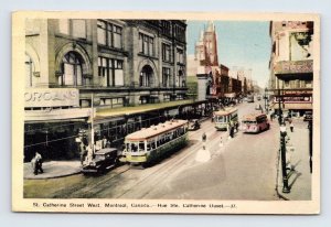 Catherine Street View Trollies Montreal Quebec Canada UNP WB Postcard B14