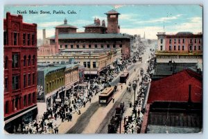 Pueblo Colorado Postcard North Main Street Exterior View c1910 Vintage Antique