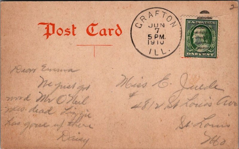 Postcard A Trysting Place at Crafton IL 1910