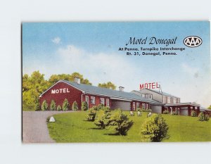 Postcard Motel Donegal at Pennsylvania Turnpike Interchange USA