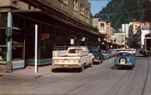 Juneau Alaska AK Street Scene Drugstore Ford Truck 1950s-60s Postcard