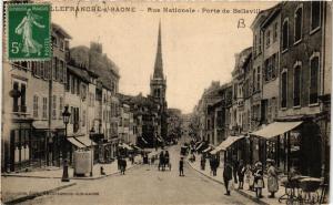 CPA VILLEFRANCHE-sur-SAONE Rue Nationale - Porte de BELLEVILLE (614553)