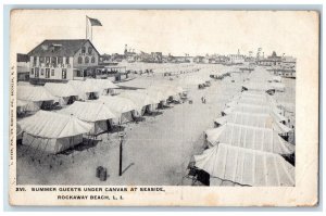 1908 Summer Guests Under Canvas Seaside Rockaway Beach Long Island NY Postcard