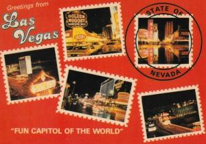 Nevada Las Vegas Greetings Multi View Postage Stamp