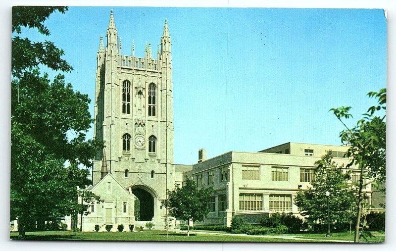 1950s COLUMBIA MISSOURI UNIVERSITY OF MO MEMORIAL TOWER STUDENT BLD POSTCARD P99