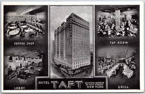 VINTAGE POSTCARD SCENES FROM HOTEL TAFT SEVENTH AVENUE NEW YORK CITY 1946