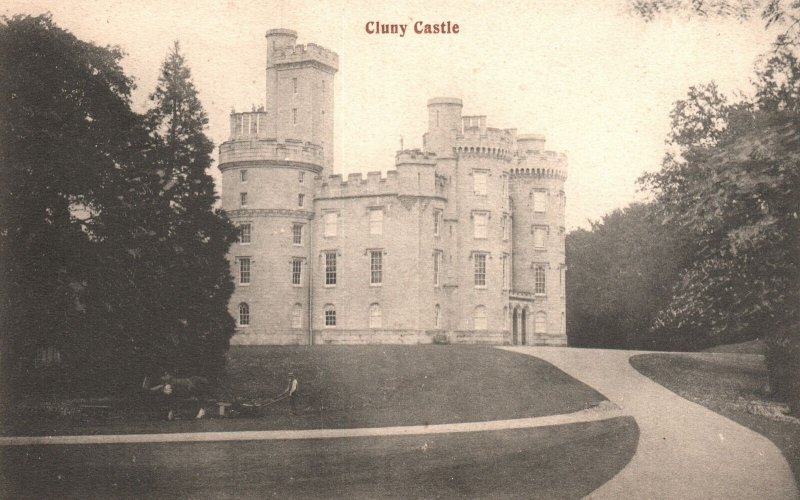 Vintage Postcard 1908 Cluny Castle Tower Aberdeenshire Countryside Scotland UK