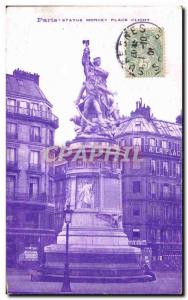 Old Postcard Statue Moncey Paris Place Clichy