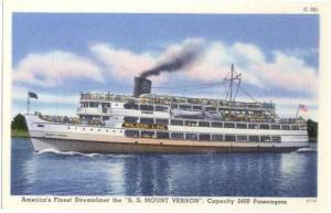 Linen of S.S. Mount Vernon Potomac River Streamliner Steamer