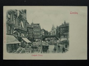 London LUDGATE CIRCUS c1902 UB RARE EMBOSSED Postcard by Stengel & Co.