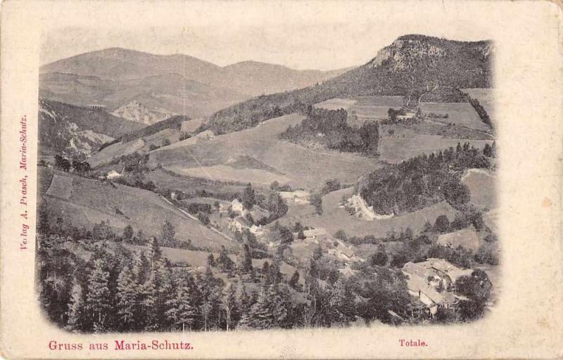 Maria Schutz Austria Birds Eye View Gruss aus Antique Postcard J66271