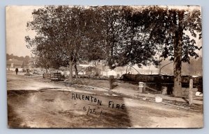 J90/ Allenton Wisconsin RPPC Postcard c10 Fire Disaster & Railroad Depot 58