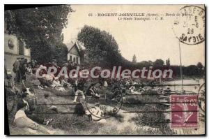 Old Postcard Nogent Joinville Bords de Marne Stade Nautique