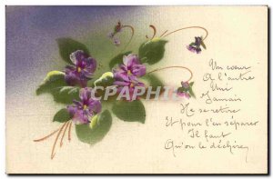 Old Postcard Drawing by hand Flowers