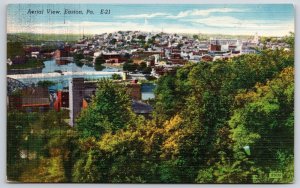 Easton Pennsylvania PA Aerial View River House And Plants Trees Views Postcard