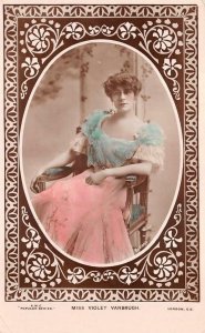 MISS VIOLET VANBRUGH ACTRESS BEAUTIFUL WOMAN ENGLAND REAL PHOTO POSTCARD (1906)