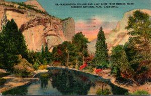 California Yosemite National Park Washington Column and Half Dome From Merced...