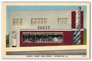 c1940's Bause's Super Drug Store Boyertown Pennsylvania PA Vintage Postcard