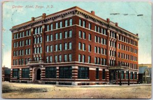 1910's Gardner Hotel Fargo North Dakota ND Cross Streets Posted Postcard