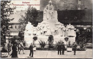 Hungary Budapest Vörösmarty Szobor Mihály Vörösmarty Statue Postcard C080