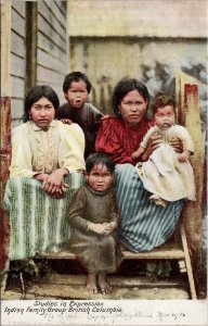 Studies in Expression Indian Family Group BC Indigenous c1906 Postcard G93